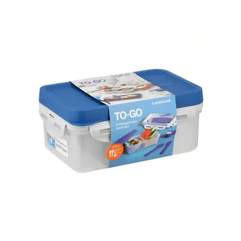 LocknLock 1L To Go 3-in-1 Lunch Box HPL817LB Side