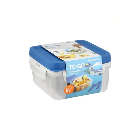 LocknLock 1.2L To Go 3-in-1 Lunch Box HPL979LB Side