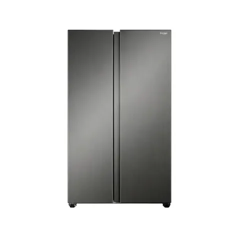 Haier 514L Shiny Black Side By Side Fridge HRF-668VNFMBLZA Front