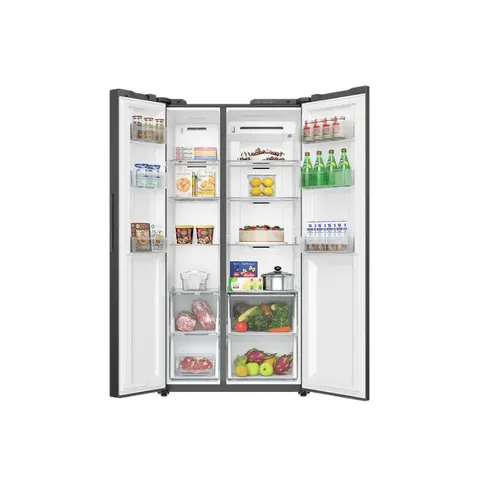 Haier 514L Shiny Black Side By Side Fridge HRF-668VNFMBLZA Display