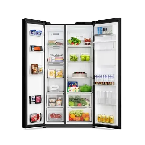 Haier 573L Black Mirror Side By Side Fridge HRF-768VNWGBLZA Interior