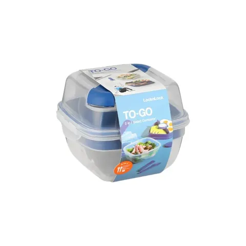 LocknLock 950ml To Go 3-in-1 Salad Box HSM8440TLB Side