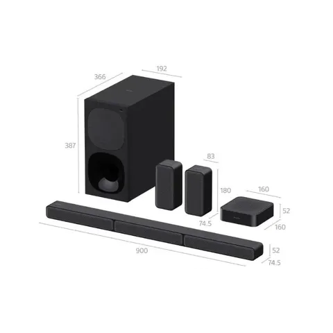 Sony 600W Soundbar with Wireless Rear Speakers HT-S40R Dimensions
