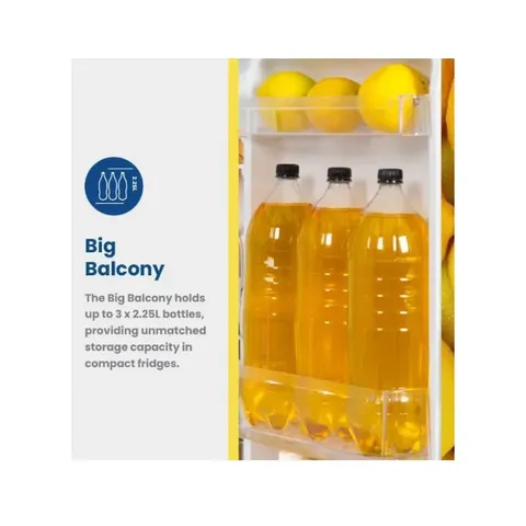 KIC 170L Metallic Top Freezer Fridge KTF518/2ME Bottles