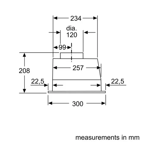Siemens 53cm Canopy Extractor Dimensions