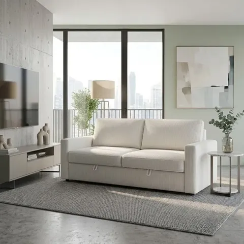 Hii Minka Beige Pull Out Sleeper Couch LSG9042-6 Display