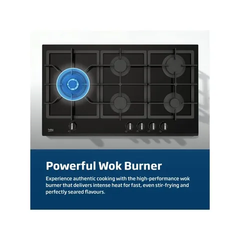 Beko 90cm Black On Glass Hob MACM90BG Burner