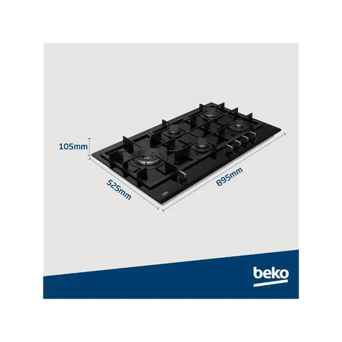 Beko 90cm Black On Glass Hob MACM90BG Dimensions