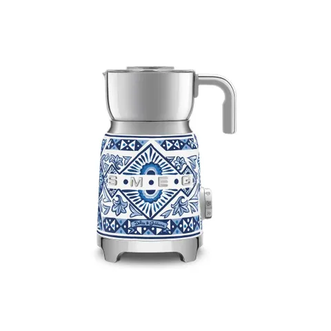 Smeg Dolce & Gabbana Blu Mediterraneo Milk Frother MFF01DGBEU Side