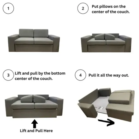 Misty Grey Sleeper Couch functionality