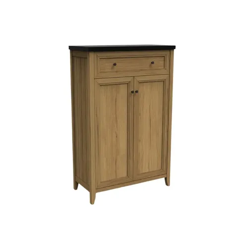 Dell Oak/Black Finish Storage Cabinet