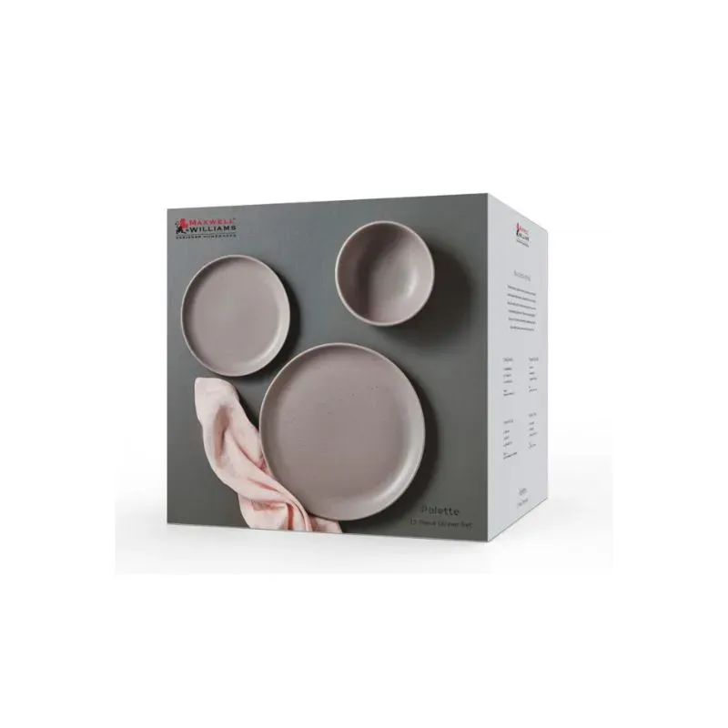 Maxwell & Williams Palette 12 Piece Grey Speckle Dinner Set
