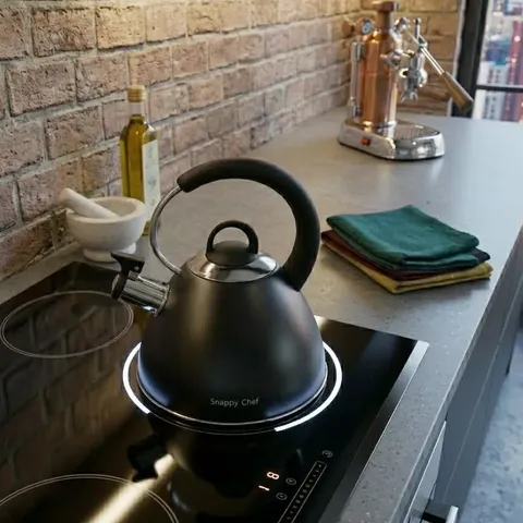 Snappy Chef 1.8L Black Whistling Kettle NEW-KESI002-BL Stove Top