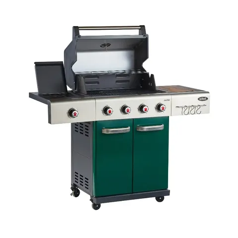 Outback Braai Green Jupiter Hybrid Braai open