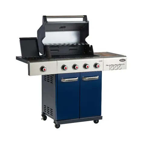 Outback Braai Blue Jupiter Hybrid Braai open