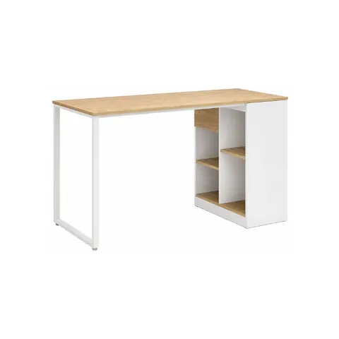 Hii Linden 1.2m White Oak Desk With Shelves OZ3809WHT/OAK Desk