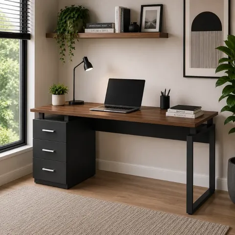 Hii Linden 1.2m Black Walnut Desk OZ3818BLK/WN Display