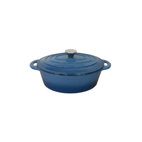 MDS Blue Enamel Cast Iron Oval Casserole