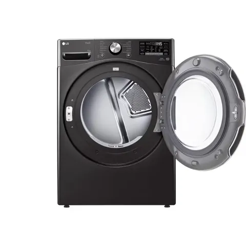 LG 16kg Black Heat Pump Dryer RH16U8JVCW open