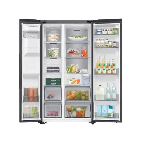 Samsung 617L Silver Side by Side AI Fridge packed