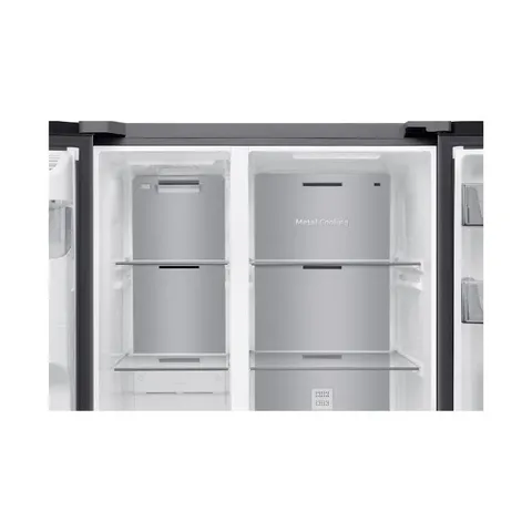 Samsung 617L Silver Side by Side AI Fridge metal cooling