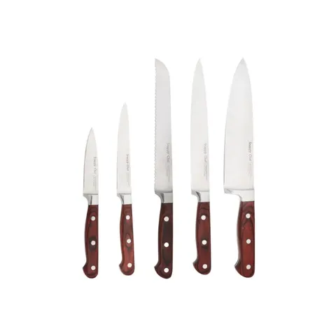 Snappy Chef 5PCE Professional Knife Set With Block Knives