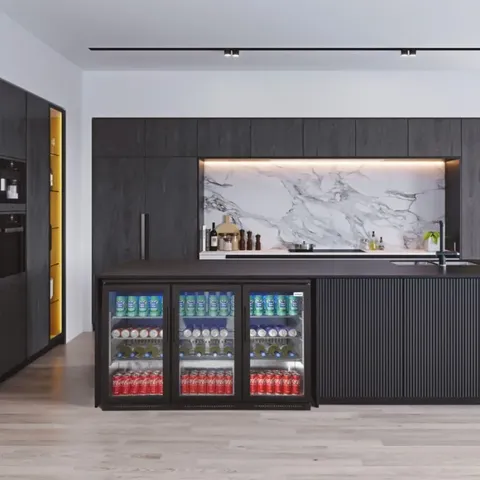 SnoMaster 300L Black Undercounter Beverage Cooler Lifestyle