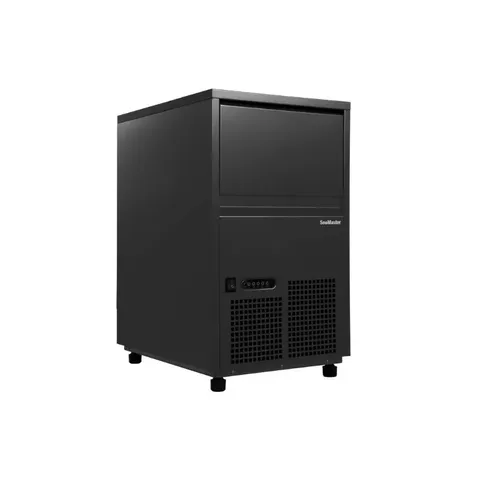 SnoMaster 26kg Black Plumbed-In Ice Maker Side