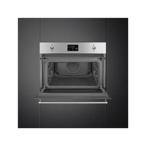 Smeg 45cm Classica Built-in Microwave Combi Oven SO4302M1X Open Oven