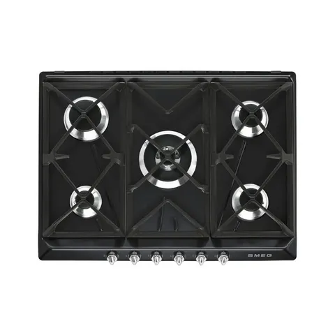 Smeg 75cm Black Victoria Gas Hob SR975NGH