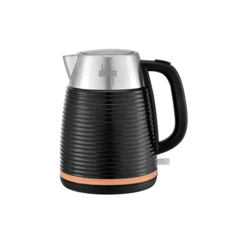 Sunbeam Ultimum Black Ribbed Kettle With Wood Trim