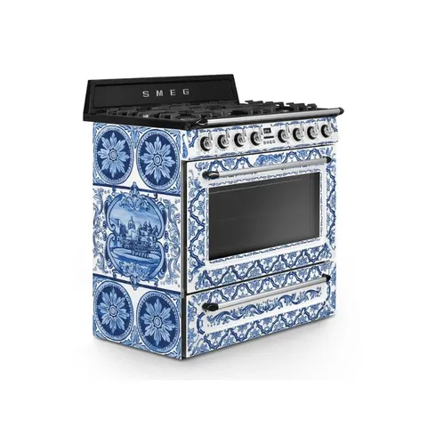 Smeg 90cm D&G Blu Mediterraneo Gas Cooker