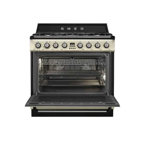 Smeg 90cm Victoria Vintage Cream Gas/Electric Cooker open