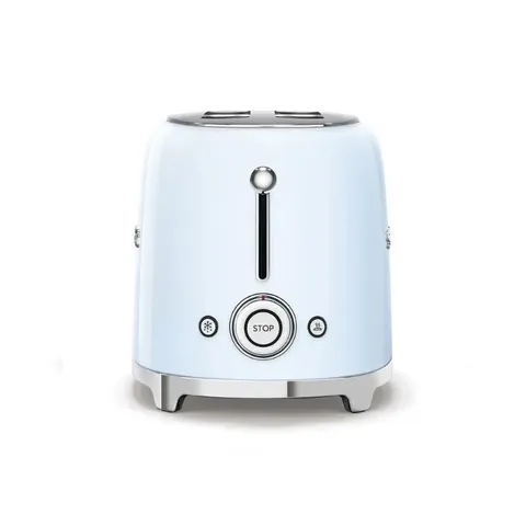Smeg Retro Pastel Blue 2 Slice Toaster front