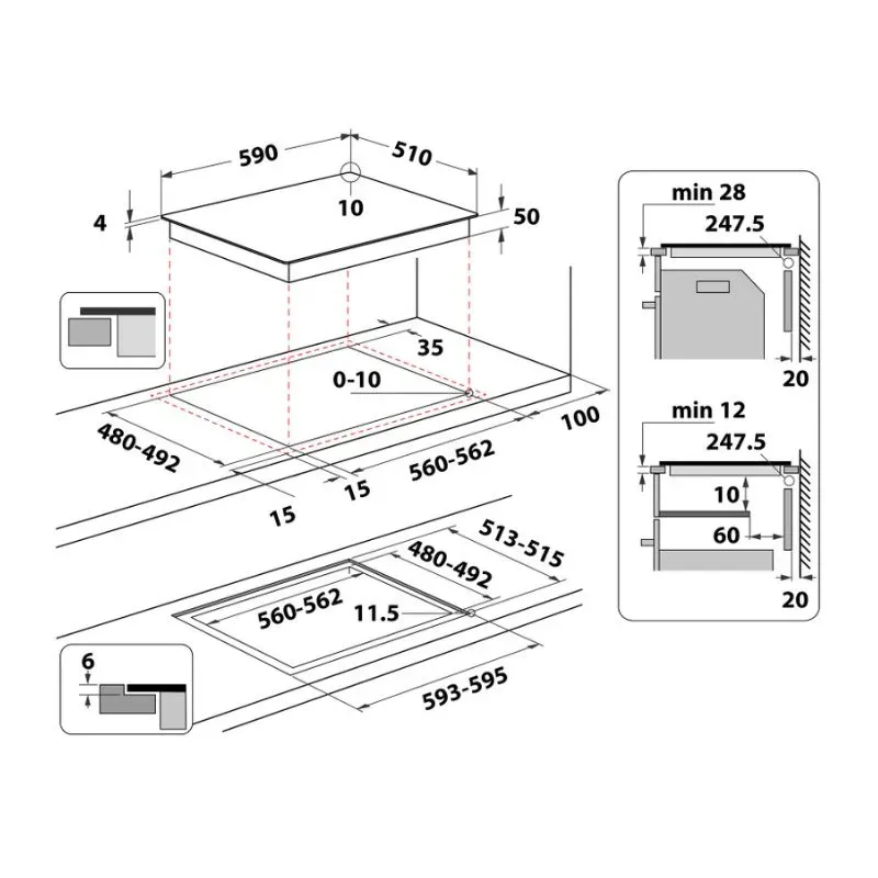 Whirlpool 60cm Induction Ceramic Hob WSQ2160NE | Tafelberg Furnishers