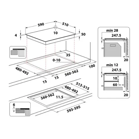 Whirlpool 60cm Induction Ceramic Hob WSQ2160NE installation