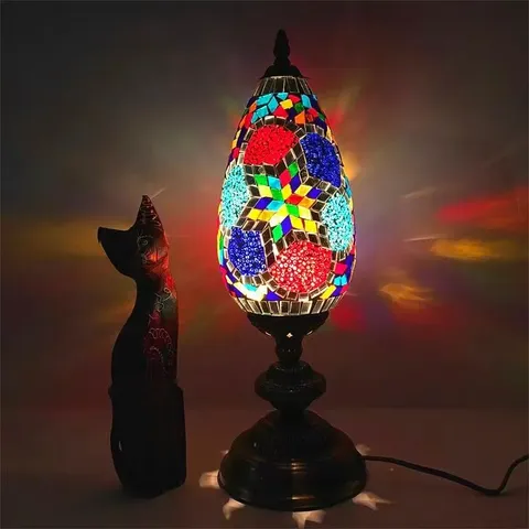  Home4U Tiffany Hexagon Colourful Blocks Lamp YBT160-11 Colours
