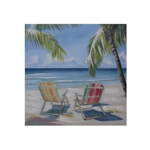 Hii 2 Deck Chairs Canvas Oil Painting ZHP8755
