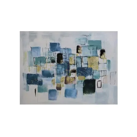 Hii Blue Blocks Canvas Oil Painting ZHP8841
